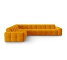 Canapé D'angle Gauche "kendal", 6 Places, Orange, Velours