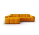 Canapé D'angle Gauche "kendal", 4 Places, Orange, Velours