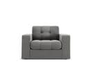 Fauteuil "justin", 1 Place, Gris Clair, Velours