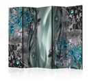 Paravent 5 Volets "floral Curtain Turquoise" 172x225cm