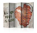 Paravent 5 Volets "love Is All You Need" 172x225cm