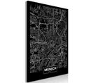 Tableau Imprimé "dark Map Of Munich" 80 X 120 Cm