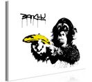 Tableau Imprimé "banksy - Monkey With Banana Wide" 80 X 120 Cm