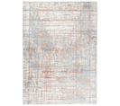 Tapis Séjour Saumon Bleu Gris Abstrait Doux 140x200 Valley