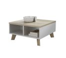 Table Basse Décor Chêne et Blanc 60 Cm Colin