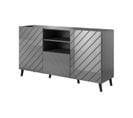 Buffet Design Gris Brillant 150 Cm Yaka