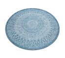 Tapis En Corde Sizal Loft 21207 Rosette Boho Cercle Ivoire/argentin/bleu Cercle 160 Cm