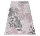 Tapis Sizal Sion Feuilles De Palmier, Tropical 2837 Tissé à Plat Ecru / Rose 160x220 Cm