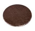 Tapis De Lavage Moderne Lapin Circle Shaggy, Antidérapant Ivoire / Chocolat Cercle 100 Cm