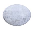 Tapis De Lavage Moderne Lapin Circle Shaggy, Antidérapant Gris / Ivoire Cercle 80 Cm