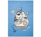 Tapis Enfant Bébé Bleu Gris Blanc Jaune Ourson Bateau 140 X 200 Cm Jolly