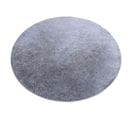 Tapis De Lavage Moderne Lapin Circle Shaggy, Antidérapant Noir / Ivoire Cercle 160 Cm