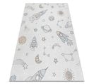 Tapis Lavable Bambino 1278 Fusée Spatiale Pour Les Enfants Antidérapant - Crème 120x170 Cm