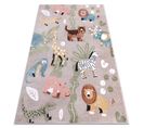 Tapis Fun Africa Pour Enfants, Animaux, Afrique Beige  80x150 Cm