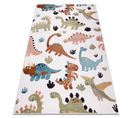 Tapis Fun Dino Pour Enfants Dinosaures Crème 80x150 Cm