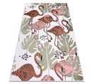 Tapis Fun Flami Pour Enfants Flamants Roses Crème 140x190 Cm