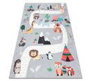 Tapis Lavable Bambino 2160 Rues, Village Indien, Animaux Pour Enfants, Antidérapant - 120x170 Cm