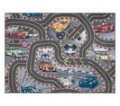 Tapis Rebel Roads Racers 97 Rues, Voitures Antidérapant Pour Enfants - Gris 95x133 Cm