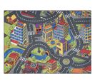 Tapis Rebel Roads Town Life 97 Grande Ville, Rues Antidérapant Pour Enfants - Gris 95x133 Cm