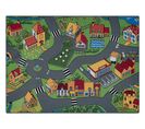 Tapis Rebel Roads Village Life 90 Pays, Antidérapant Pour Enfants - Gris 95x133 Cm