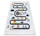 Tapis Lavable Junior 51490.802 Animaux, Rues Pour Les Enfants Antidérapant - Gris 80x150 Cm