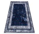 Tapis Lavable Miro 51676.813 Grec Vintage, Cadre Antidérapant - Bleu Foncé  80x150 Cm