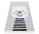 Tapis Yoyo Gd50 Gris/blanc - Ours En Peluche Pour Enfants, Structurelles Et Sensoriell 80x150 Cm