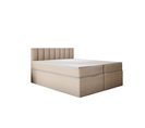 Lit Adulte 160x200 Cm Miami Matelas Ressorts Ensachés Et Surmatelas à Mémoire Velours Beige