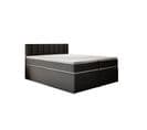 Lit Adulte 160x200 Cm Miami Matelas Ressorts Ensachés Surmatelas Et Tiroirs Velours Gris Foncé