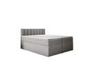 Lit Adulte 160x200 Cm Miami Matelas Ressorts Ensachés Surmatelas Et Tiroirs Velours Gris Clair