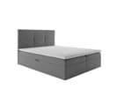 Lit Boxspring 200x200 Cm Top Matelas Ressorts Intégrés, Rangement, Surmatelas En Velours Gris Clair