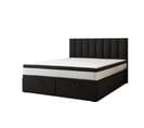 Lit Boxspring 140x200 Cm Bond Avec Rangement Et Matelas Ressorts Ensachés En Tissu Velours Noir