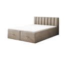 Ensemble 140x200 Cm City Avec Matelas Ressorts Intégrés, Rangement, Surmatelas En Velours Beige