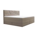 Lit Boxspring 160x200 Cm Verdelux Rangement Et Matelas Ressorts Ensachés En Velours Beige