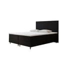 Lit Boxspring 160x200 Cm Estepona Matelas Ressorts Intégrés, Rangement, Surmatelas En Velours Noir