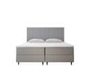 Lit Adulte 180x200 Cm Estepona Avec Matelas Ressorts Intégrés, Rangement, Surmatelas En Velours Gris