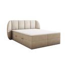 Ensemble 160x200 Cm Bilbao Rangement Et Matelas Ressorts Ensachés En Velours Beige