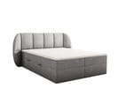 Lit Adulte 180x200 Cm Bilbao Rangement Et Matelas Ressorts Ensachés En Velours Gris