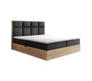 Lit Boxspring 180x200 Cm Selva Rangement Matelas Ressorts Ensachés Et Surmalelas En Velours Noir