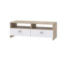 Meuble TV Blanc Mat/chene - L95 Cm - Pilvi