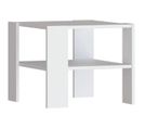 Table Basse Pilvi 2 Plateaux Style Contemporain Particules Mélaminé Décor Blanc L55 X P55 X H45 Cm