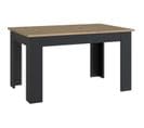 Table à Manger Pilvi - Décor Chêne Et Noir - 4/6 Personnes - L 140 X P 77 X H 90 Cm