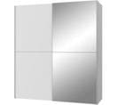 Armoire 2 Portes Coulissantes + Miroir - Blanc Mat - L170,3 X P61,2 X H190,5 Cm - Ulos