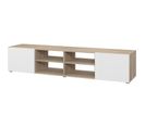 Meuble TV Pilvi - Blanc Et Chene - L 180 X P 42 X H 37 Cm