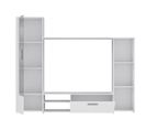 Meuble TV Pilvi - Blanc Mat - Contemporain - L 220,4 X P41,3 X H177,5 Cm