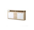 Cava Buffet Bas Contemporain Décor Chene Et Blanc - L 197 Cm