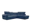 Canapé D'angle Droit Calvera 5 Places Tissu Bleu Foncé