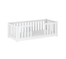 Lit Au Sol 90x200 Sommier Inclus Ninon - Blanc