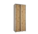 Armoire Davos 1 à Portes Coulissantes 235,2/120/45 2 Portes (blanc/artisan/argent)