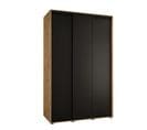 Armoire Davos 1 À Portes Coulissantes 150x45x235.2 Cm - 3 Portes (artisan/noir/noir)